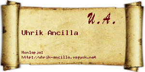 Uhrik Ancilla névjegykártya
